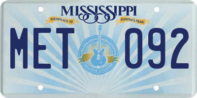 MS license plate MET092