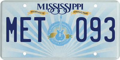 MS license plate MET093
