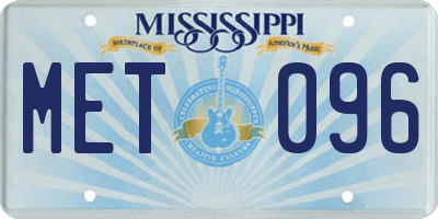 MS license plate MET096
