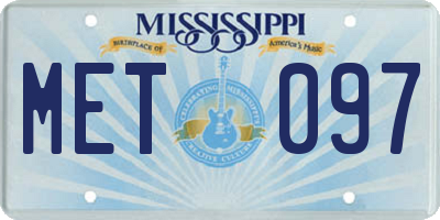 MS license plate MET097