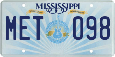 MS license plate MET098