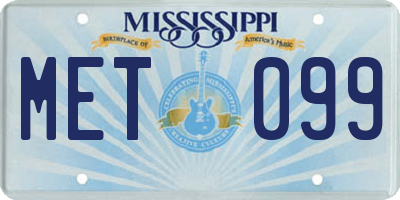MS license plate MET099