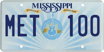 MS license plate MET100