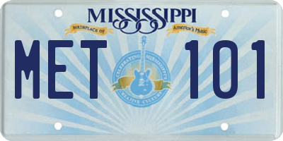 MS license plate MET101
