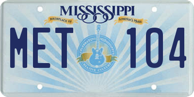 MS license plate MET104