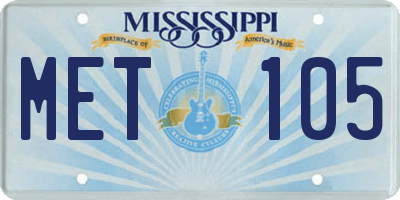 MS license plate MET105