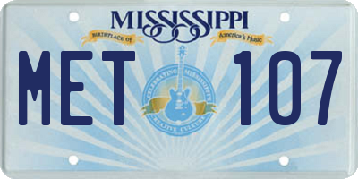 MS license plate MET107