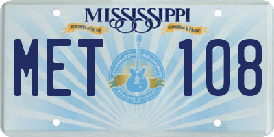 MS license plate MET108