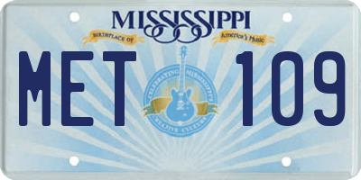 MS license plate MET109