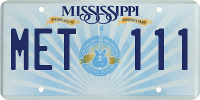 MS license plate MET111