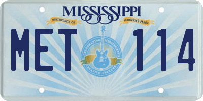MS license plate MET114