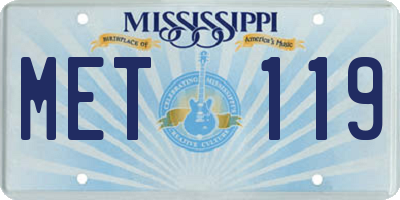 MS license plate MET119