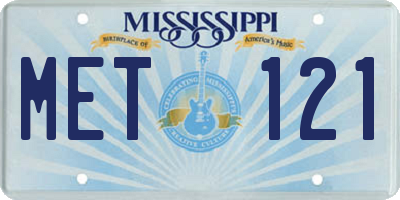 MS license plate MET121
