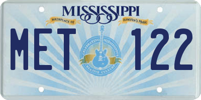 MS license plate MET122