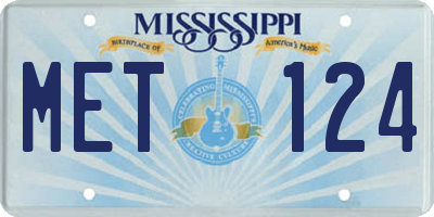 MS license plate MET124