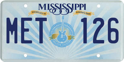 MS license plate MET126