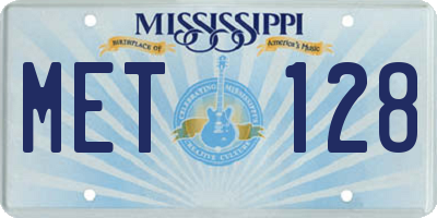MS license plate MET128
