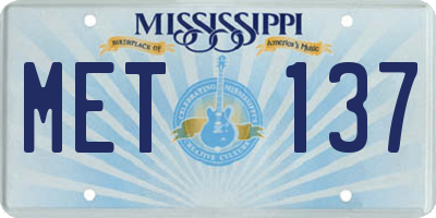 MS license plate MET137