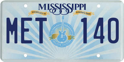 MS license plate MET140
