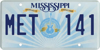 MS license plate MET141