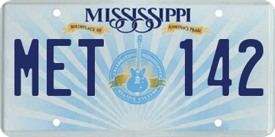 MS license plate MET142
