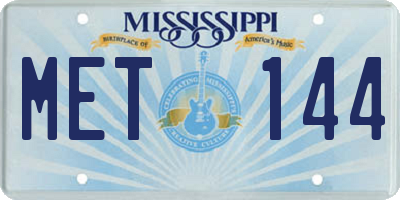 MS license plate MET144