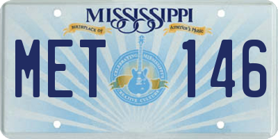 MS license plate MET146