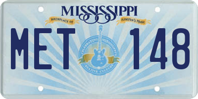 MS license plate MET148