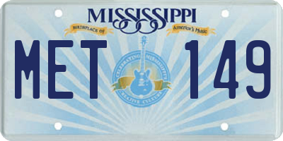MS license plate MET149