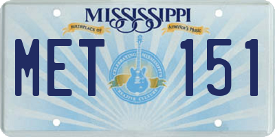 MS license plate MET151