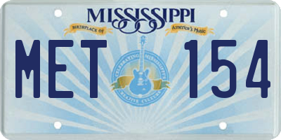 MS license plate MET154