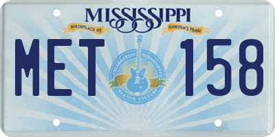 MS license plate MET158
