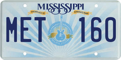 MS license plate MET160
