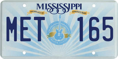 MS license plate MET165