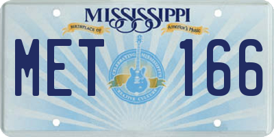 MS license plate MET166