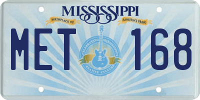 MS license plate MET168