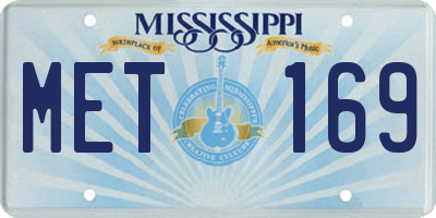 MS license plate MET169