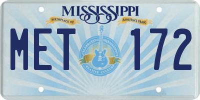 MS license plate MET172