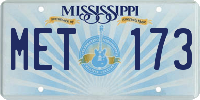 MS license plate MET173