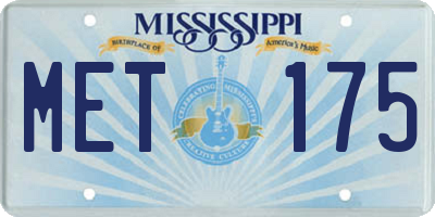 MS license plate MET175