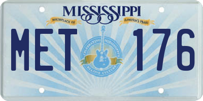 MS license plate MET176