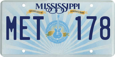 MS license plate MET178