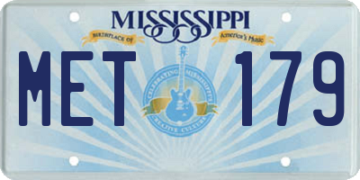 MS license plate MET179
