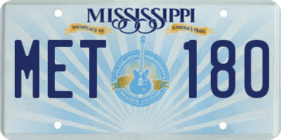MS license plate MET180