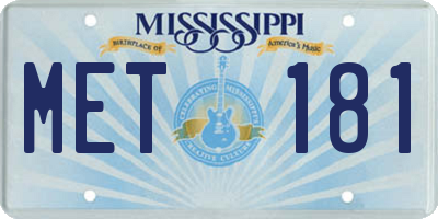 MS license plate MET181