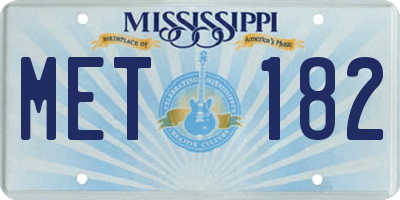 MS license plate MET182