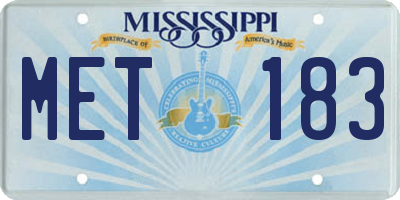 MS license plate MET183
