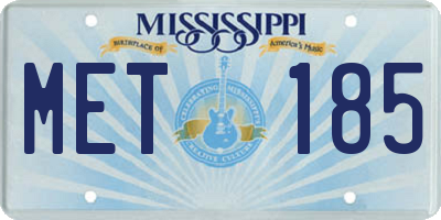 MS license plate MET185