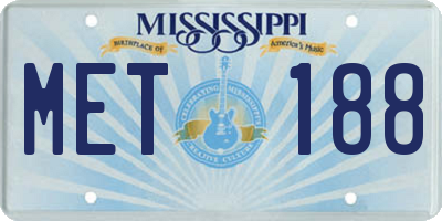 MS license plate MET188