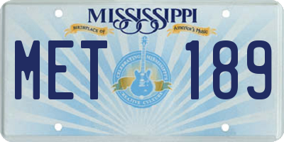 MS license plate MET189
